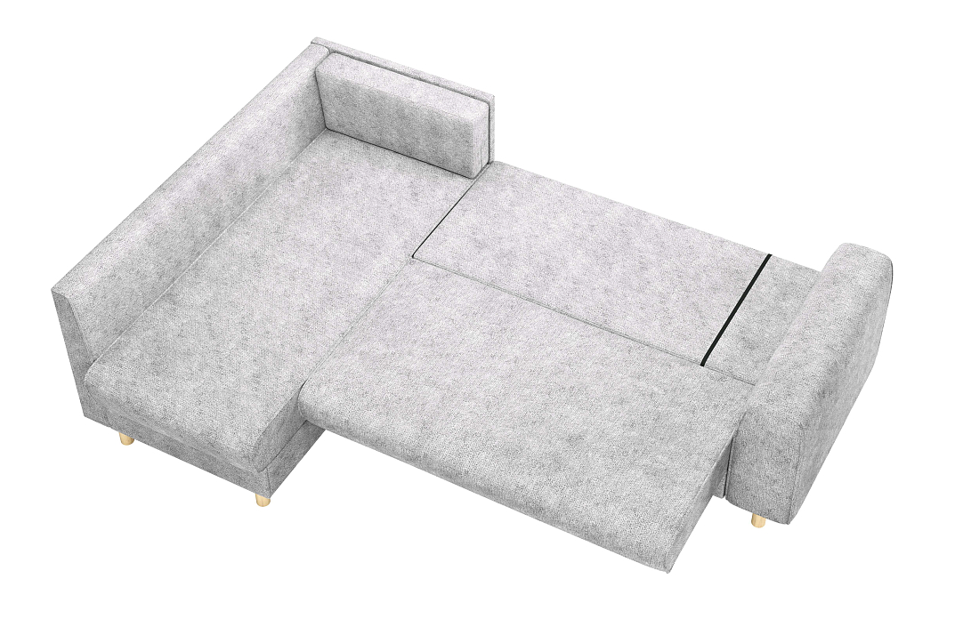 Шелдон / Диван - кровать угловой велюр sierra 1 светло-серый